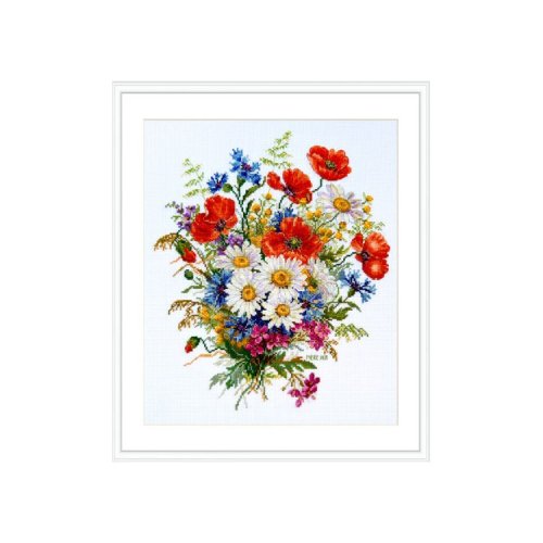(image for) Meadow Blooms Counted Cross Stitch Kit (Aida)